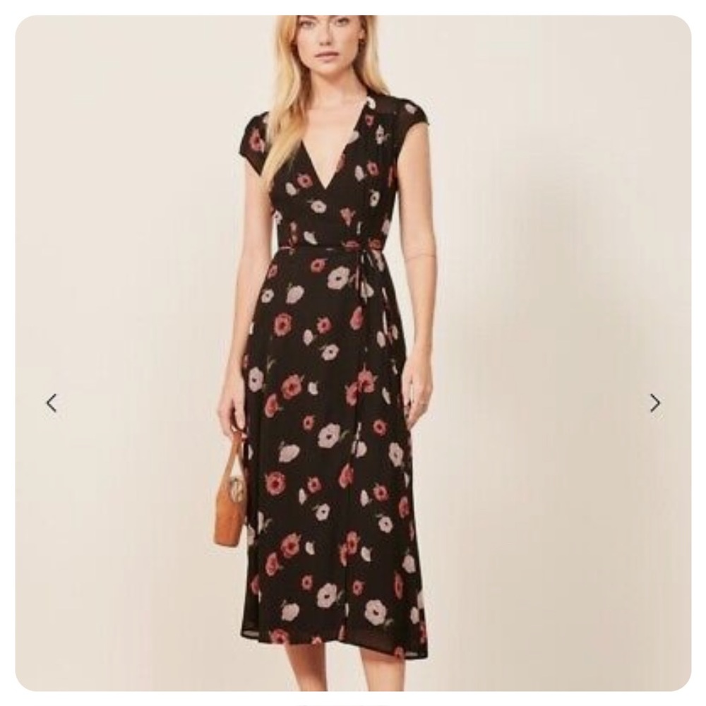 Reformation Floral Wrap Dress